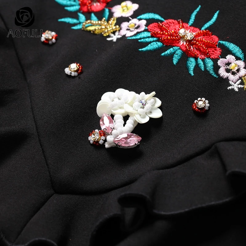 L/XL модное Сицилия платье с цветочной вышивкой бриллиантовое плиссированное