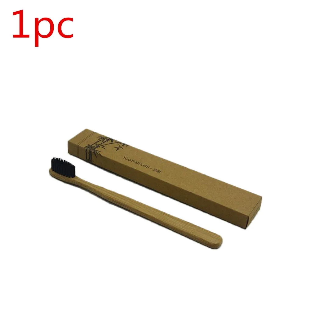 1pc 1/2 шт бамбуковая зубная щетка Новинка деревянная зубная щетка мягкая щетина бамбуковое волокно деревянная ручка мягкие средние кисти Защита зубов - Цвет: 1pc
