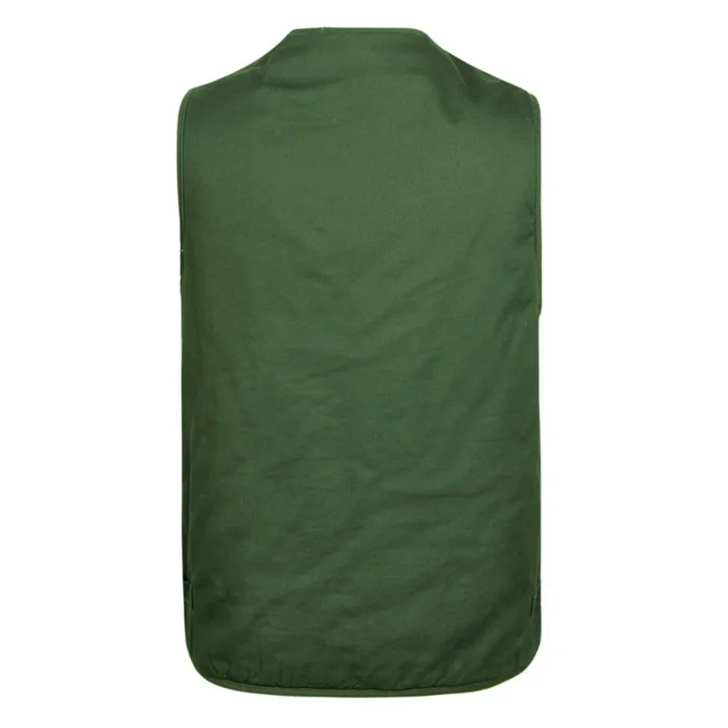 

2019 New Men's Vest Multi Pocket Zip Closure Photographer Vest Spring Autumn Casual Vest Color Army Green/Khaki/Green