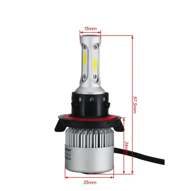 

Oslamp S2 Series Led Headlight H13 COB Chips Car Headlights Hi-Lo Beam Bulbs 72W 8000LM 6500K 12v 24v Led Auto Headlamp