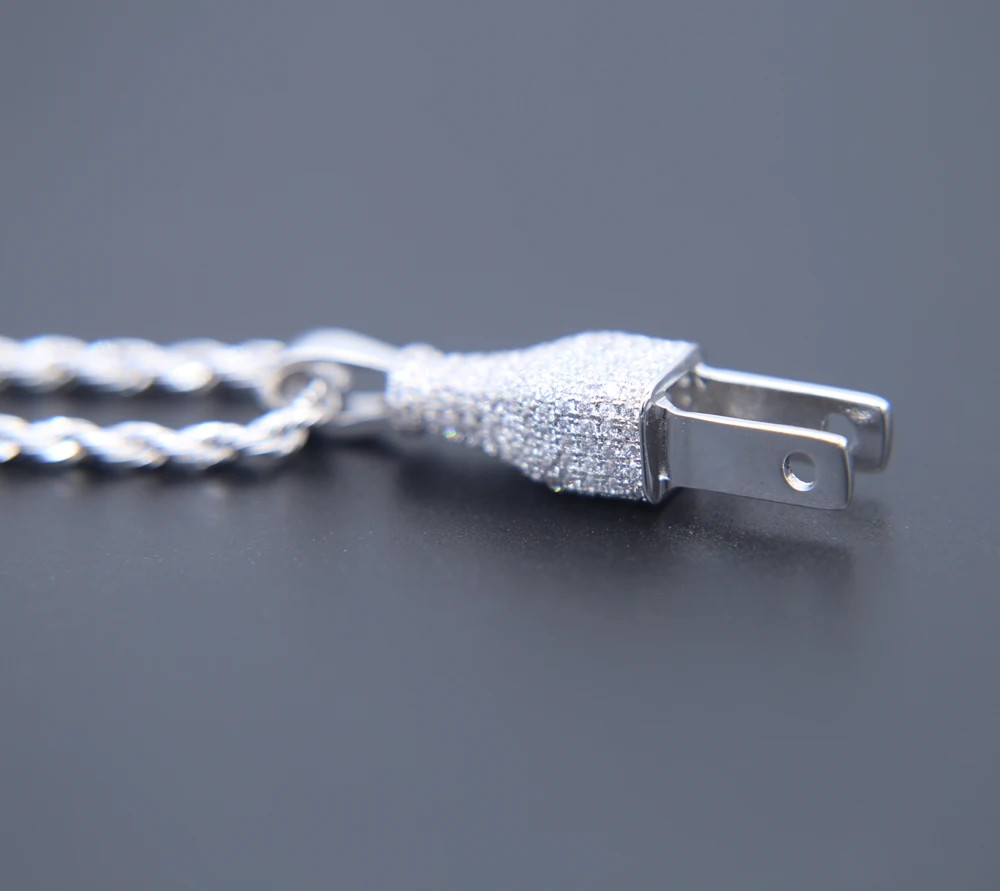 Высокое качество Мужские Iced Out Bling подвеска в виде вилки ожерелье Золото Серебро Цвет кулон микро проложить Полный cz bling хип хоп ювелирные изделия
