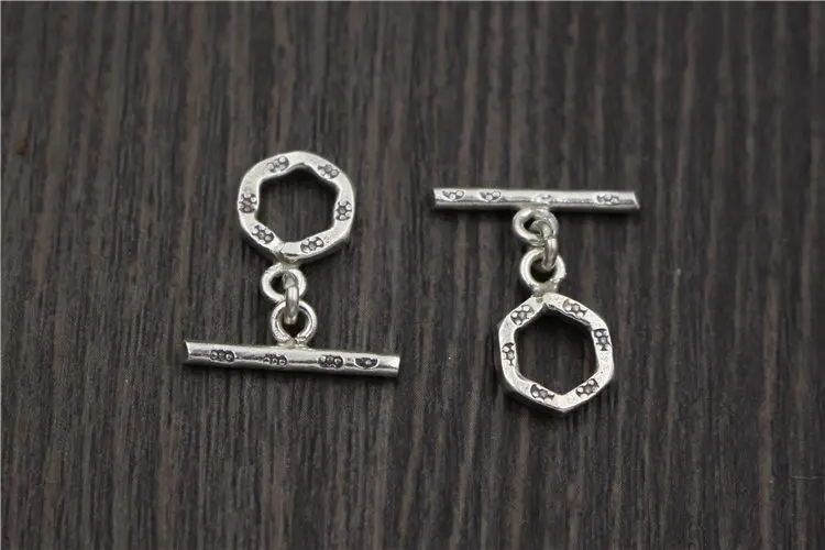 Wholesale Fine Jewelry Accessories 925 Sterling Silver Color Flower Carved Charms OT Toggle Clasps For Pearl Jewelry