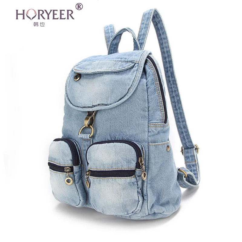 HORYEER kanken backpack classic school bag jeans Women denim backpacks for teenage girls mochila escolar menina sac | Багаж и сумки