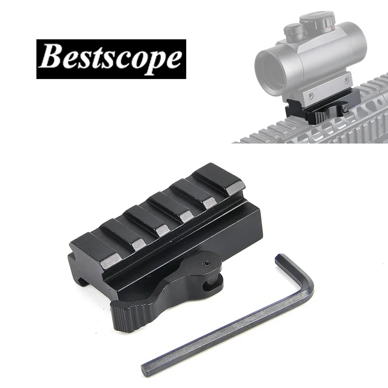 Airsoft 1/2 inch Mini Riser Block Mount Metal QD 20MM Quick Release Adapter Laser Hunting Scope Accessories Picatinny Rail | Спорт и