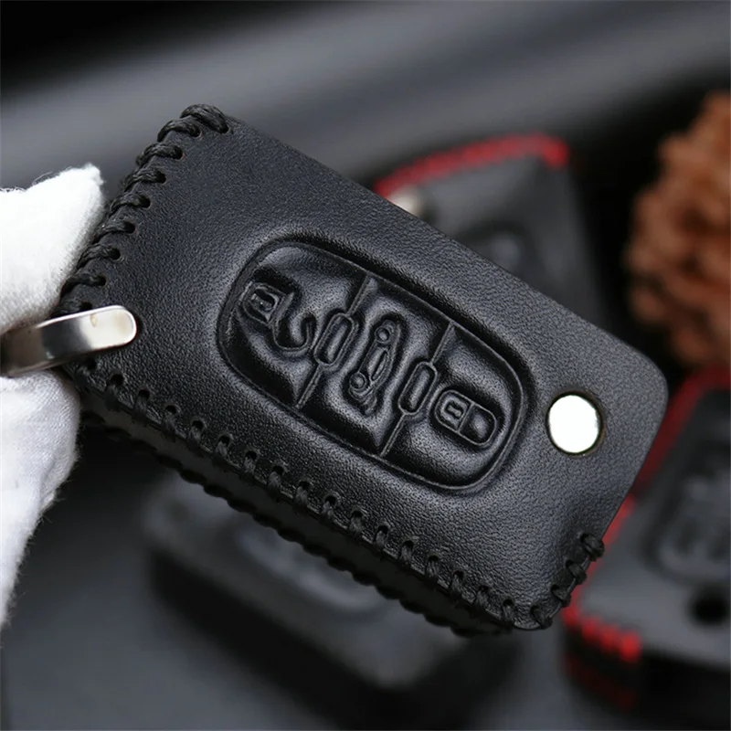 Leather Car Smart Key Chain Shell Cover Case For Peugeot 206 307 308 207 407 208 2008 508 406 3008 2&amp3 Buttons | Автомобили и