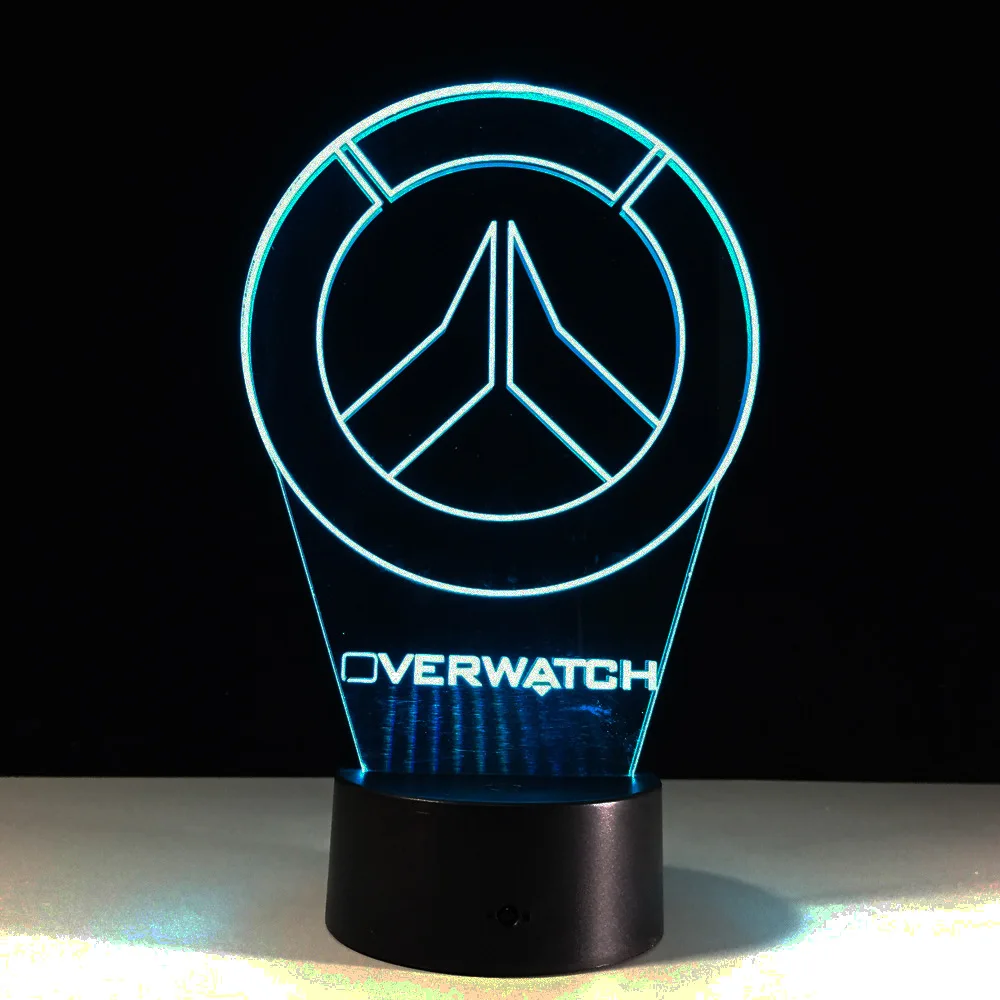 Новинка Overwatch OW 3D Светодиодная акриловая лампа светильник USB Настольная