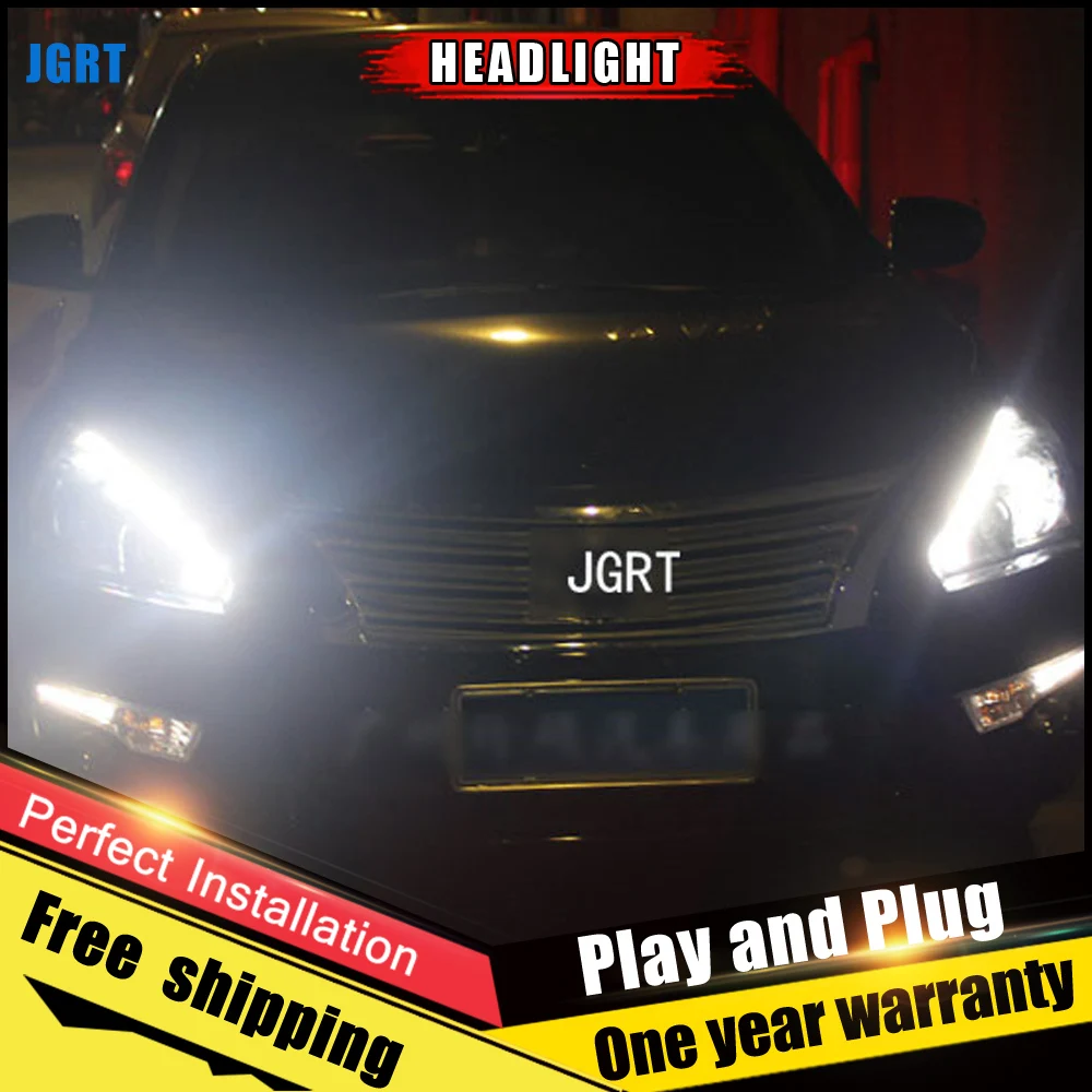 2 шт. автомобиль Стиль светодиодный фары для Nissan TEANA 13 14 налобный фонарь объектив