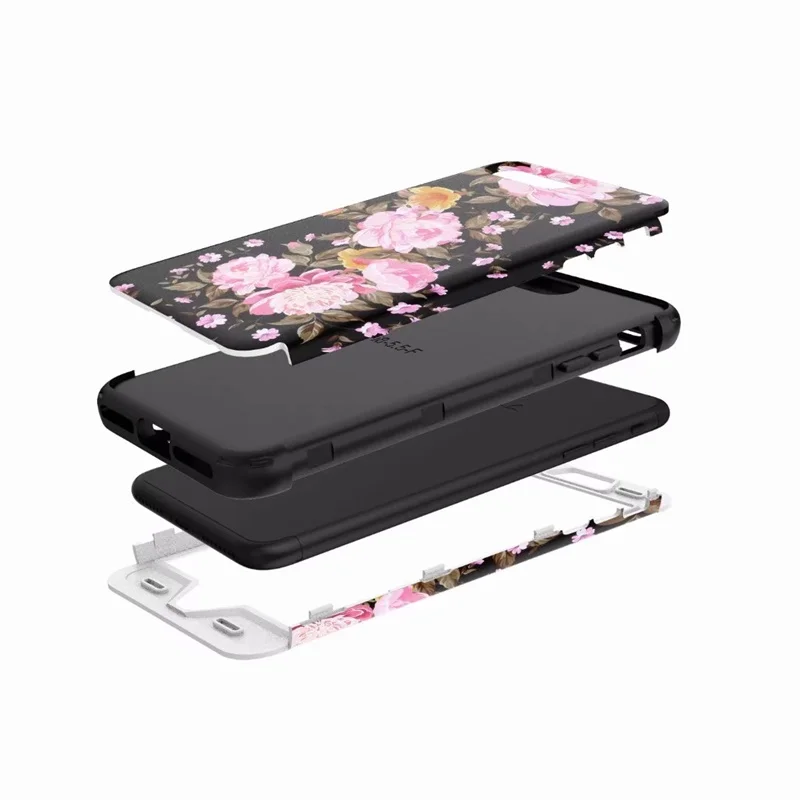 

Case For Apple iPhone 8 Back Cover Full Protect 3 in 1 Armor shock proof Flower Soft case Coque for iPhone 8 Plus case kimTHmall