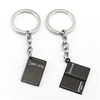 hsic death note keychain black book metal key ring holder pendant chaveiro key chains for men women souvenir hc10301