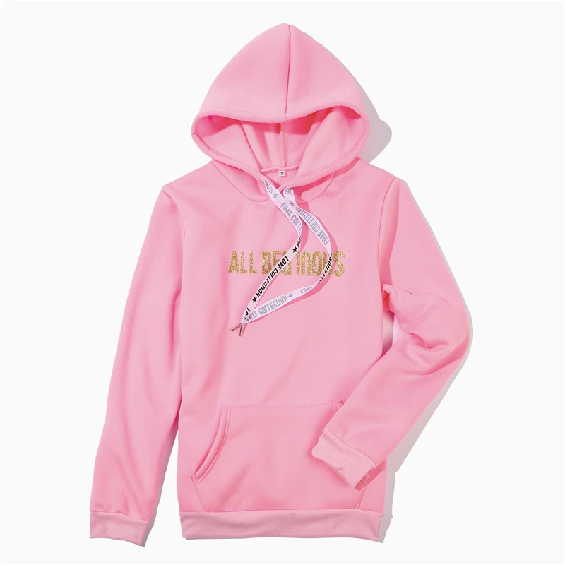 2018 M-3XL осенне-зимние женские толстовки и пуловеры Harajuku фиолетовые с буквенным