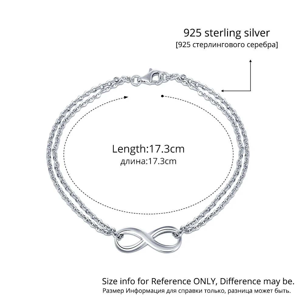 Infinity Love 925 пробы, серебряные Ювелирные наборы для женщин, свадебные аксессуары, женские браслеты из колец, набор ювелирных изделий(Lam Hub Fong