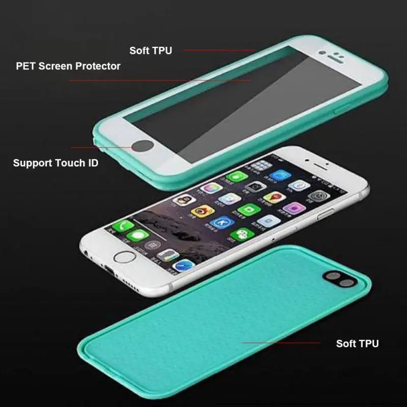 Водонепроницаемый мягкий резиновый чехол для Apple IPhone 8 7 Plus 6 6s 5 5S Se сенсорный экран