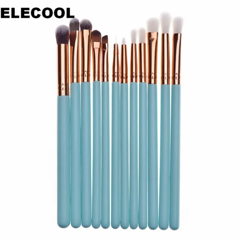 Elecool 12 шт./компл. мягкий комплект подводок для глаз кисти набор теней хайлайтер кисти набор косметические кисти макияж набор