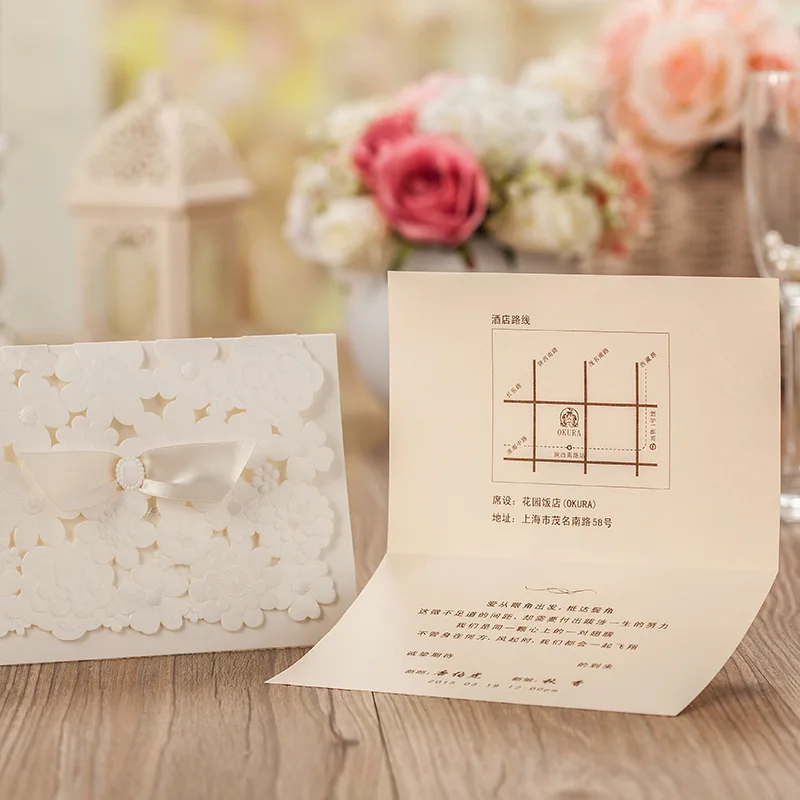 Персонализированные Великолепная Флора Дизайн Свадебные Приглашения цвет