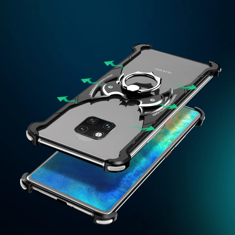 OATSBASF роскошный чехол с кольцом-летучая мышь для Huawei mate 20 Pro RS 20X металлический