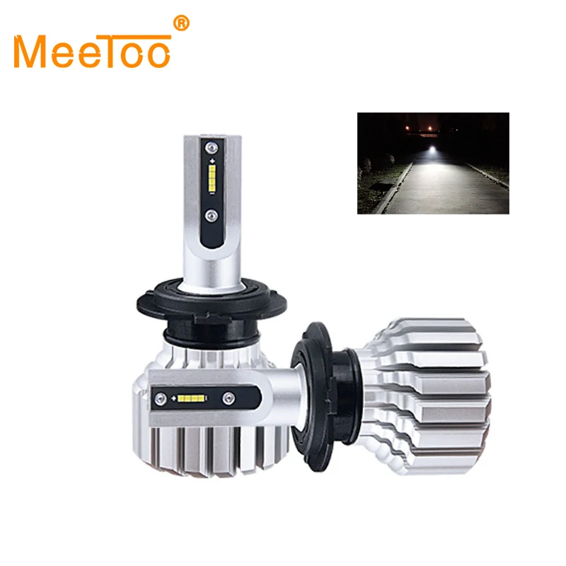 Светодиодная лампа MeeToo H7 H4 HS1 светодиодный мотоциклетная фара без вентилятора