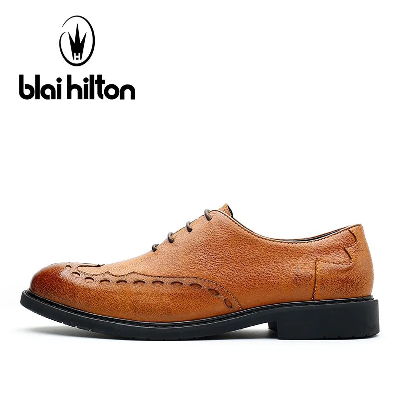 Blai Hilton 2017 Fashion men shoes Genuine Leather Breathable/Comfortable Business Men's Casual Shoes | Обувь