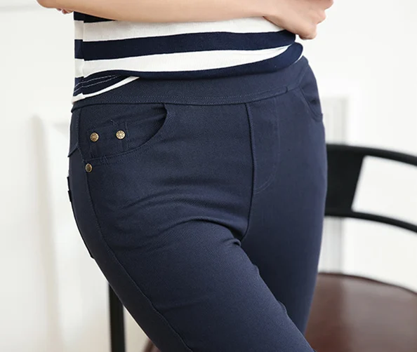 

Artfeel 2018 Hot sales Button Pocket Women Leggings Slim High lasticity Solid ninth pants Wearable pants Large size M-5XL