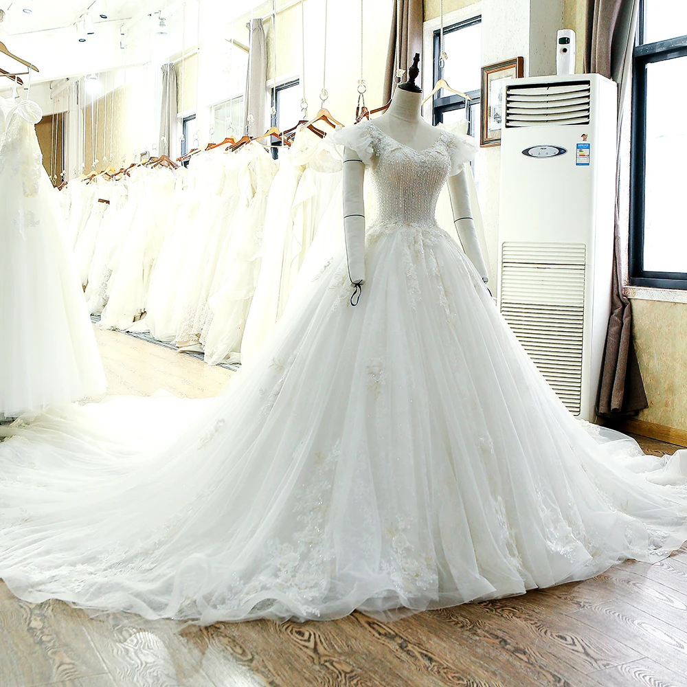 SL 107 очаровательное Тюлевое роскошное бальное платье свадебное 2017|ball gown wedding