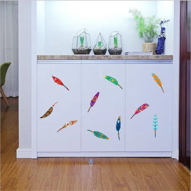 1 шт., декоративная настенная наклейка с перьями, 30 х60 см