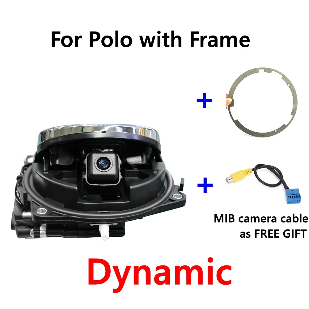 For Polo with Frame Для Volkswagen вращающаяся камера заднего вида VW эмблема заднего вида с камеры с логотипом VW для Passat CC Golf MK5 MK6 ночное видение - Название цвета: For Polo with Frame