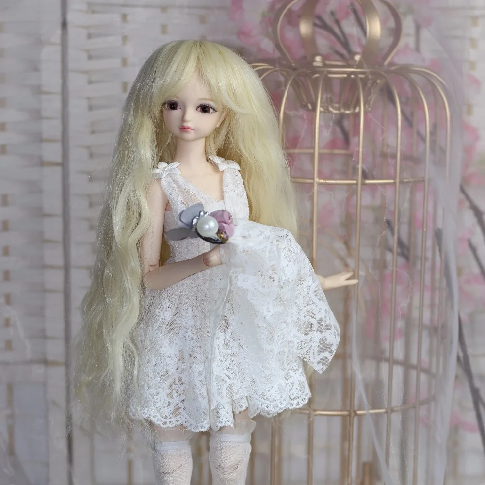 Forturn days только для 1/4 bjd кукла 45 см свадебное платье белый головной убор Леггинсы Леди кружева принцесса костюм одежда