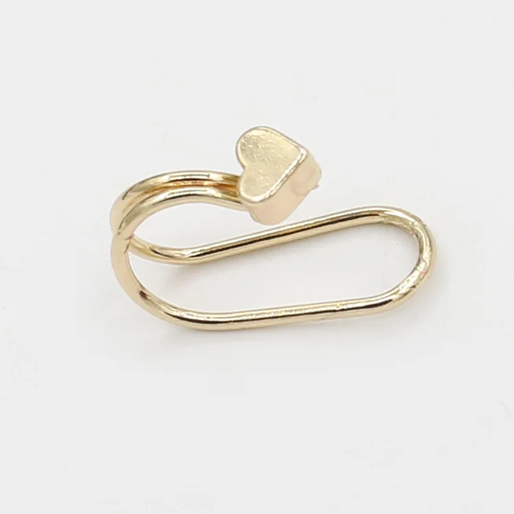 heart gold ZCHLGR, уникальные серьги, новинка, серебро, золото, заполнены, сплав, звезда, крест, сердце, серьги для женщин, не пирсинг, клипсы - Окраска металла: heart gold