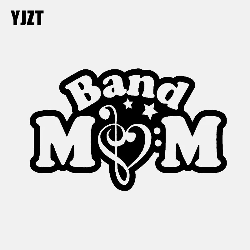 

YJZT 13.5CM*8.4CM Band Mom And Star Car Sticker Vinyl Decal Black/Silver C3-0664