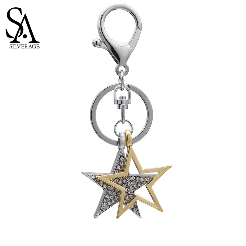 SA SILVERAGE желтый/звезда серебряного цвета винтажные брелки с кристаллами