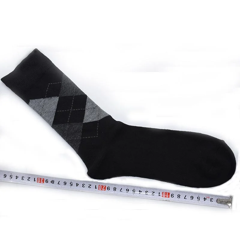 Fcare 4 шт. = 2 пары 40, 41, 42, 43, 44 платье деловые носки длинные ноги calcetines Ромбический принт Осень Зима теплые мужские носки