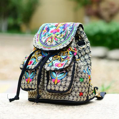 Мода вышивка Для женщин Мини рюкзак! Multi Цветочный Embroideried леди Малый backrack