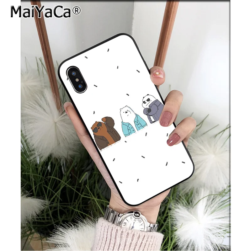 MaiYaCa Мультфильм Мы Голые Медведи Силиконовый ТПУ мягкий черный чехол для телефона для Apple iPhone 8 7 6 6S Plus X XS MAX 5 5S SE XR чехол