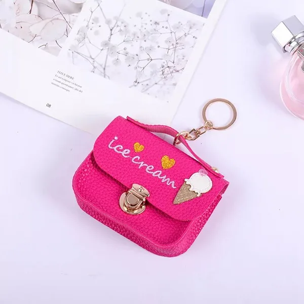 Ice cream - Rose Кошельки супер мини модные сумки Kawaii Мультфильм Дети Портмоне Сумочка для ключей, карточек подарок для девочек и женщин - Цвет: Ice cream - Rose