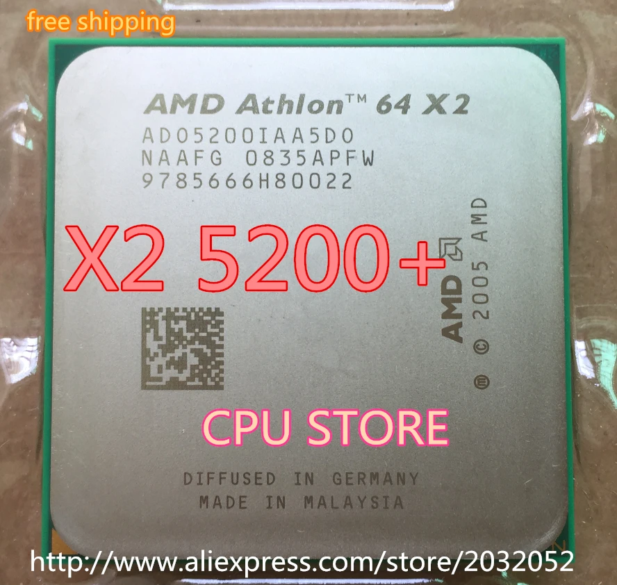 AMD Athlon 64 X2 5200 + 2 7 ГГц 1 Мб кэш память AM2 сокет 940 контактный двухъядерный процессор