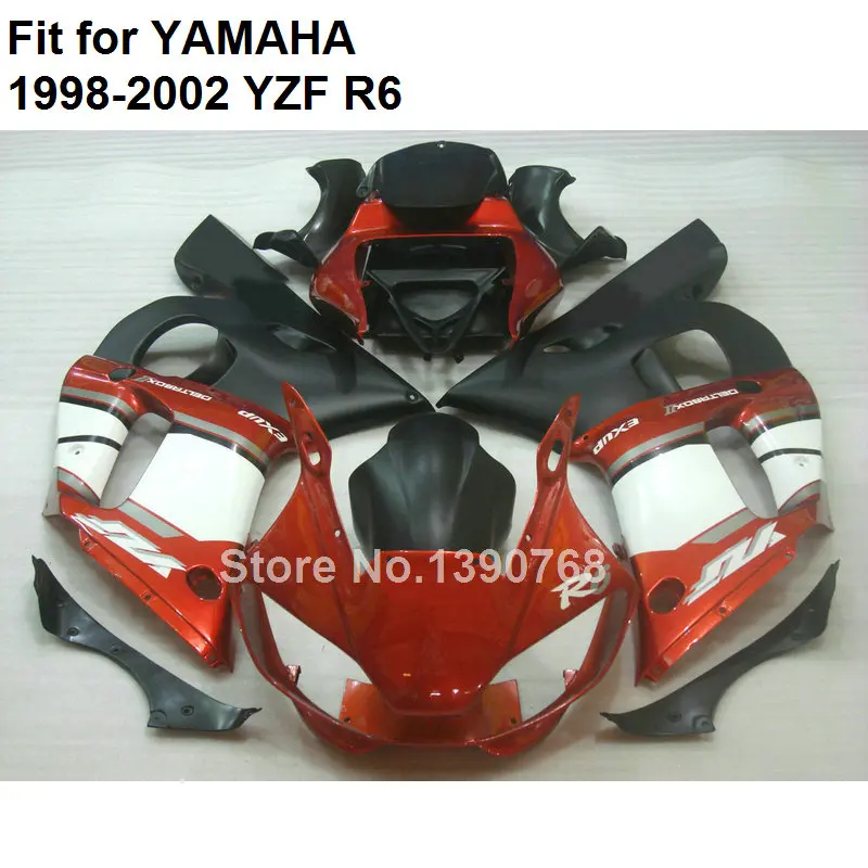 

Bodywork kit for Yamaha fairings YZF R6 98 99 00 01 02 red white black fairing hull YZFR6 1998 1999 2000 2001 2002 HZ81