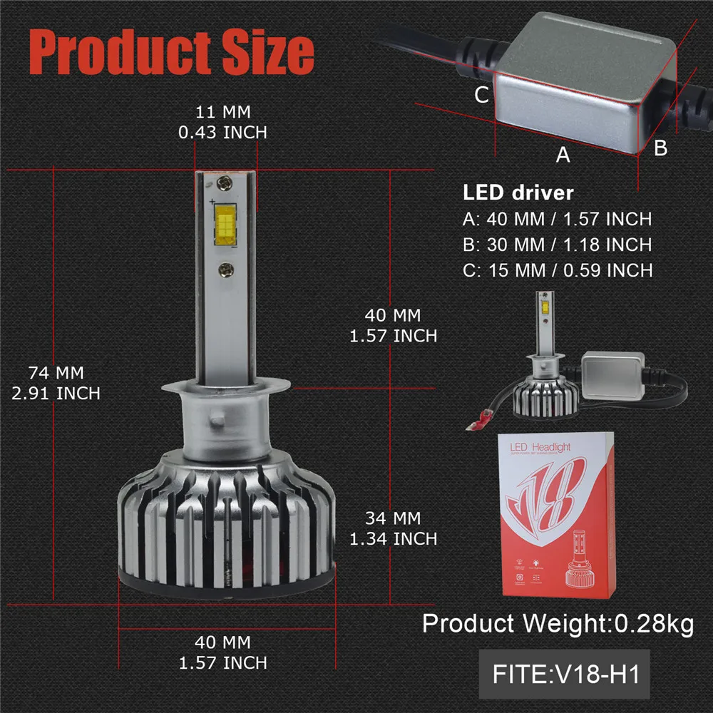 Gzsimeway H1 led Hb3 9005 H11 H7 9012 HB4 9007 H13 3000k 6000K 8000k светодиод turbo 100W 12V 12000LM для автомобилей
