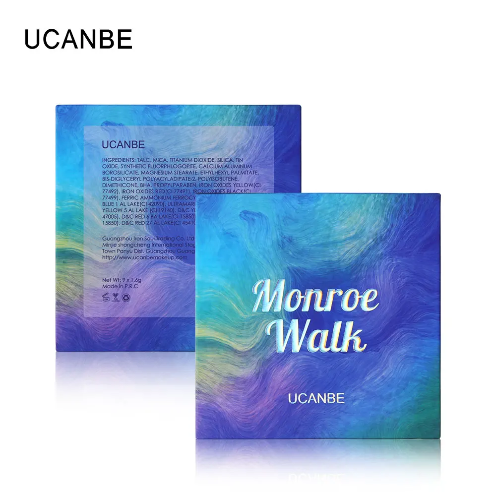 UCANBE 9 Shimmer Matte duoхромированный драгоценный камень палитра теней для век сливочный пигментированный цвет Payoff тени для век Гладкий макияж блестящие глаза