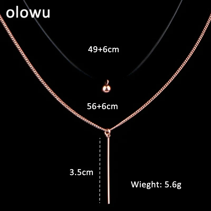 Ожерелье с подвеской olowu маленькая многослойная Подвеска из нержавеющей стали