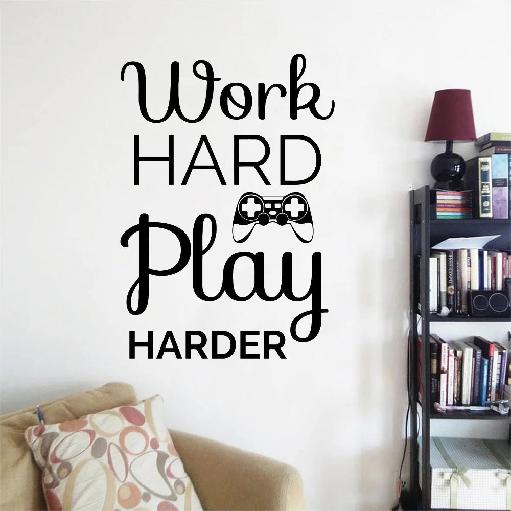 Decoration Wall Mural Vinyl Art Gaming Quote Video Game Play Room Stickers for Living RoomLX252 | Дом и сад