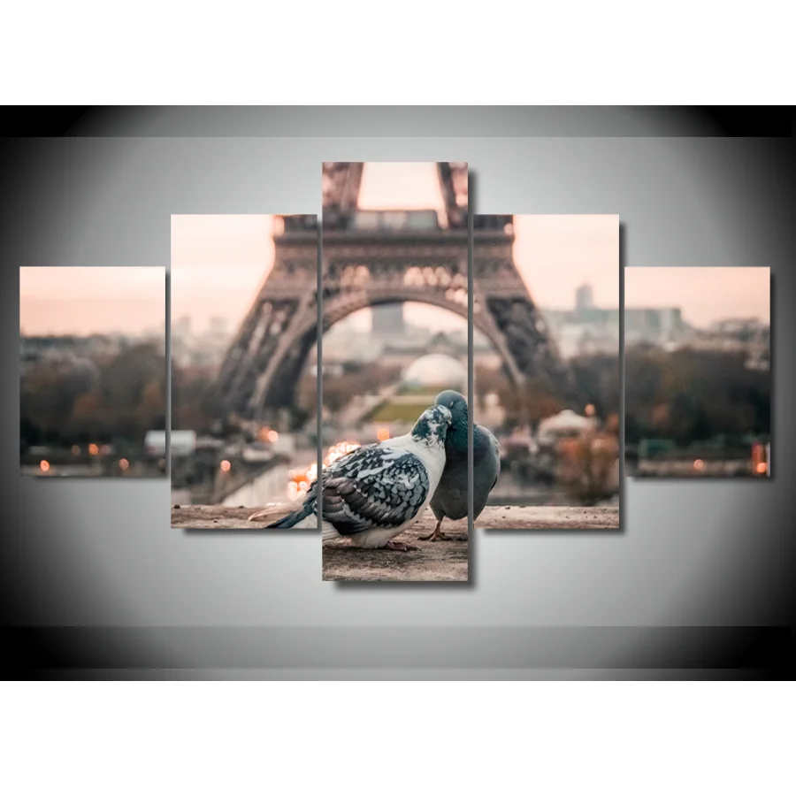 Холст HD печатает фотографии домашний настенный художественный Декор 5 шт. Париж