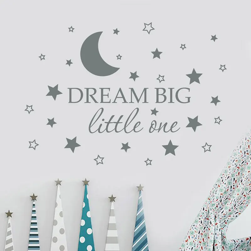 Dream Big Little One Наклейка на стену цитата наклейка декор для детской комнаты звездная