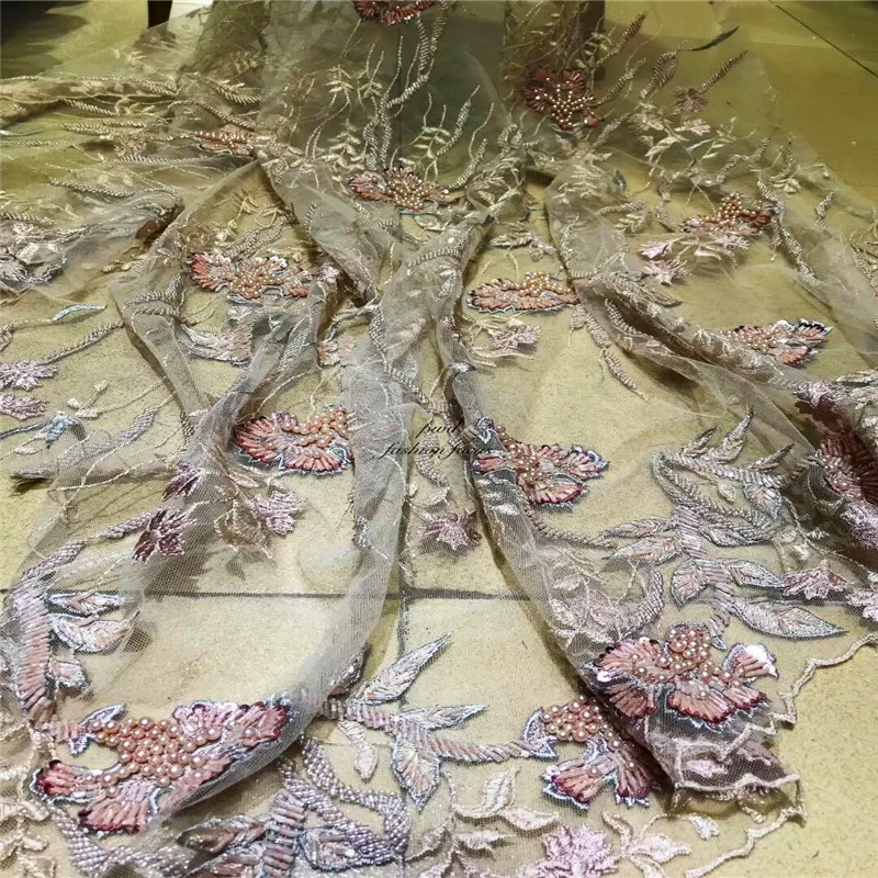 Кружевное полотно ткани с 3D ромашки цветы, haute кутюр элегантный тонкий тюль для новобрачных Свадебное кружево