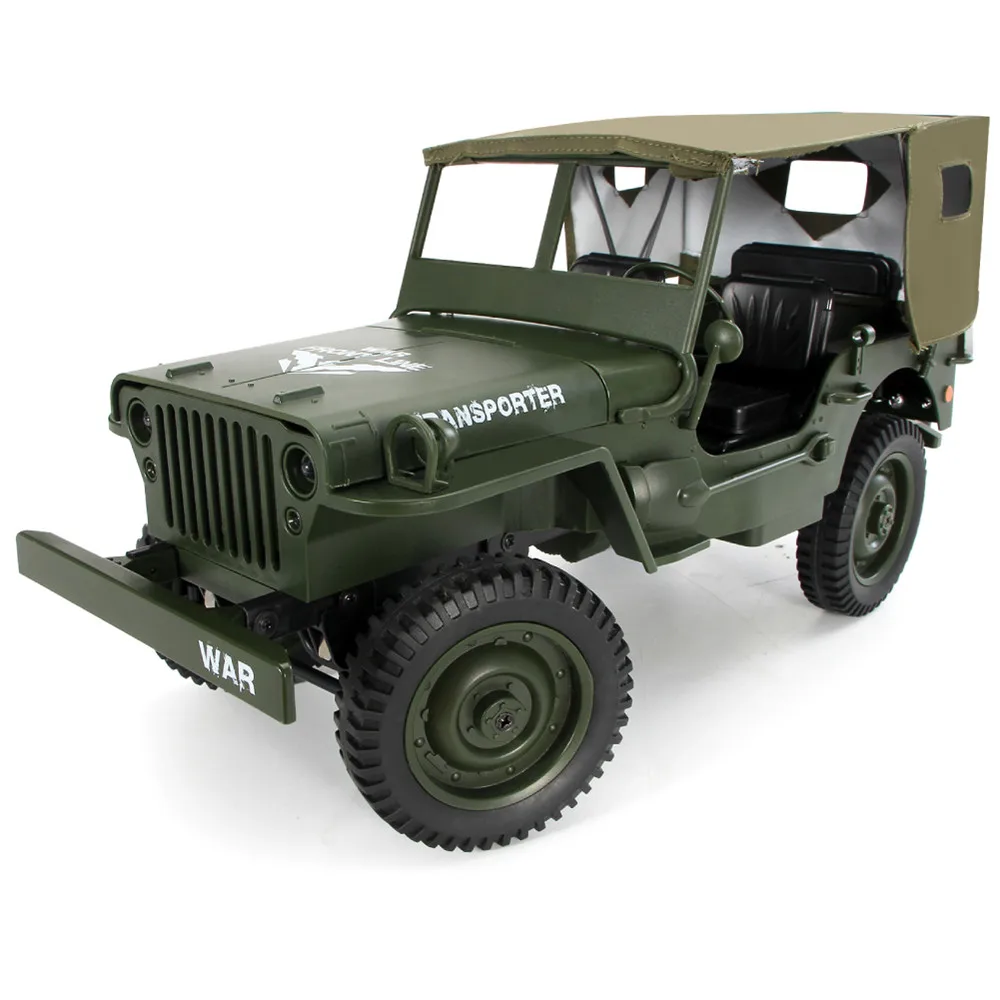 Green with Canopy JJRC Q65 Мини RC Автомобиль 2,4G 1/10 Jedi пропорциональный 15 км/ч пульт дистанционного управления гусеничный военный RC автомобиль с навесом светодиодный светильник игрушка - Color: Green with Canopy