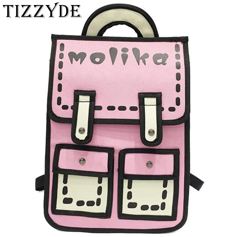 Рюкзак с мультяшным рисунком Новинка лета 2019 Женская трехмерная сумка в стиле