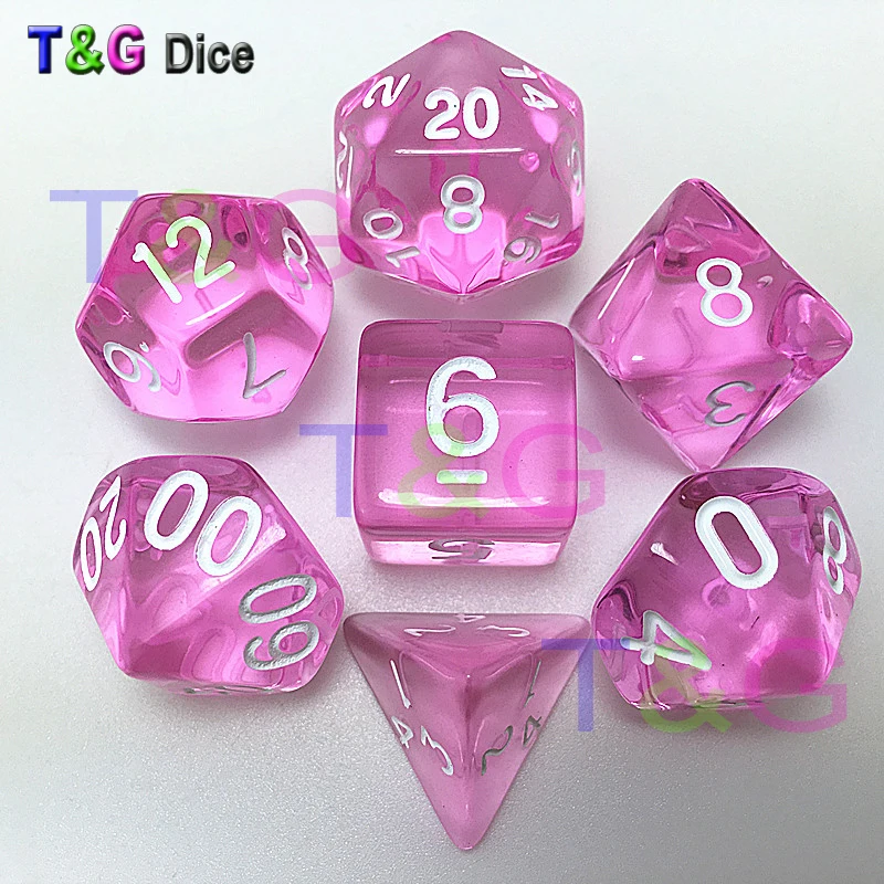 Новые конфеты цвет розовый кости 7 шт для dnd TRPG игры подарок на день рождения|dnd