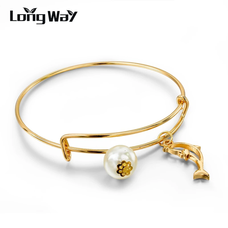LongWay новые брендовые ювелирные изделия имитация жемчуга золотой цвет рыба