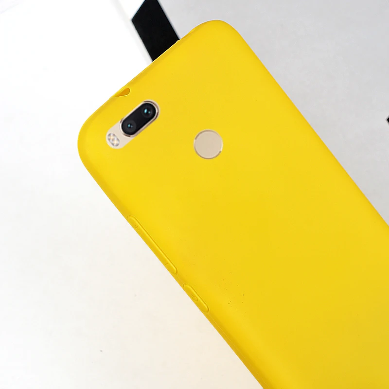Чехол для телефона Xiaomi Mi A1 5X A2 6X 6 8 SE Mix 2 2S Max 3 Pro Note Простой Желтый однотонный мягкий