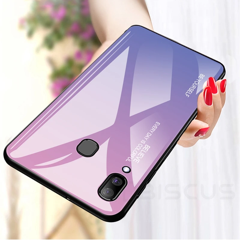 Роскошный градиентный чехол из закаленного стекла для Samsung Galaxy A20 SM-A205F/DS A 20 S E A205