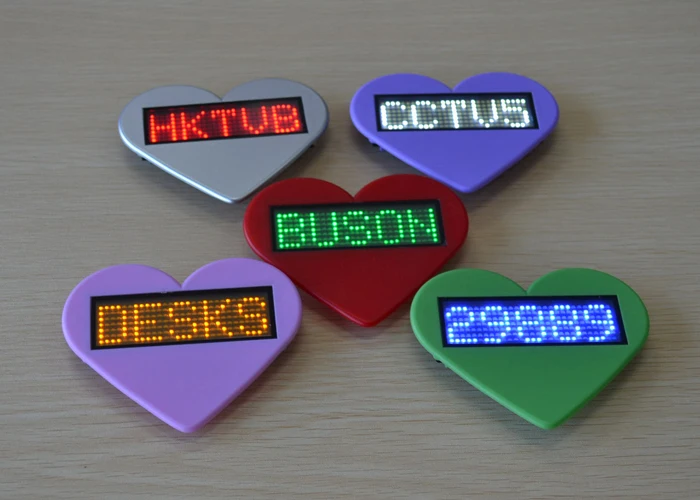 Белый светодиод знаки Перезаряжаемые Прокрутка Имя карты тег USB LED Знак тегов