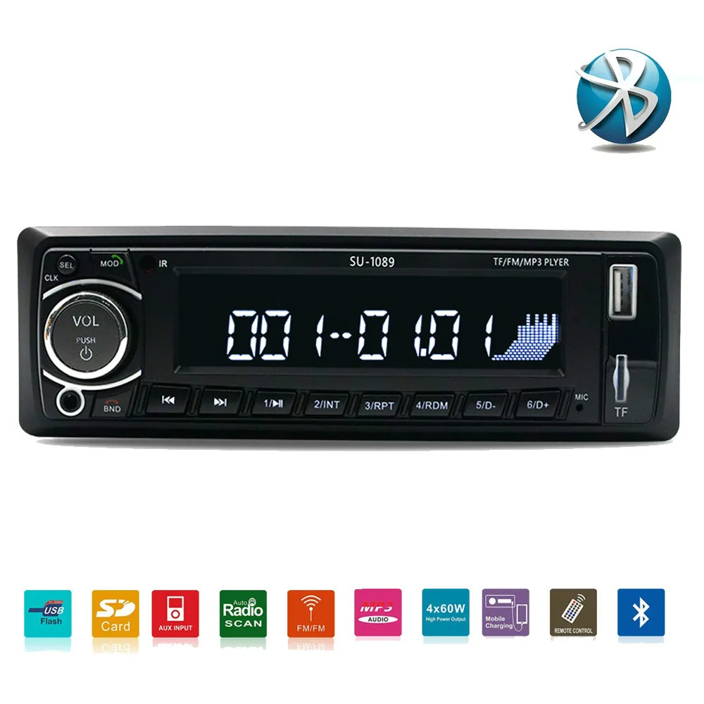 1din Авторадио Bluetooth автомобильный стерео радио MP3 плеер Поддержка BT/FM/USB/SD Пульт